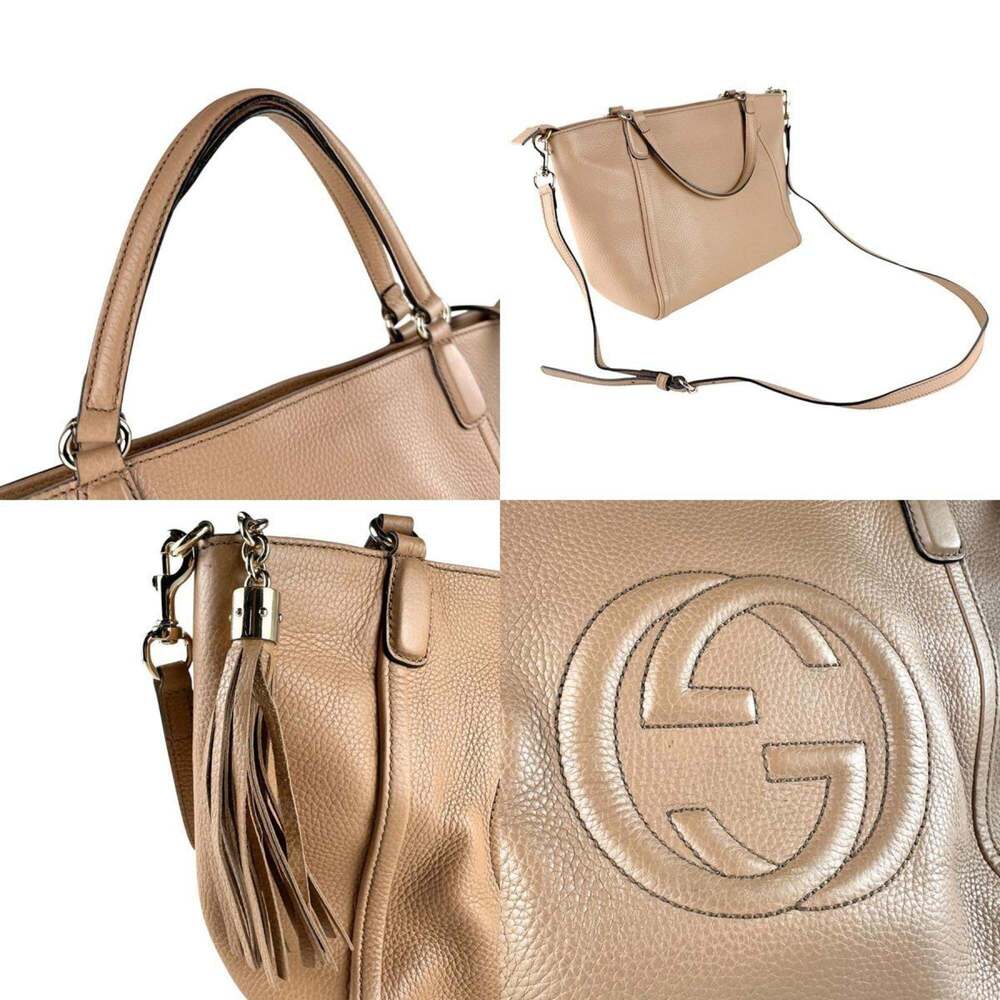 GUCCI Cream Leather Shoulder Bag - Picture 4 of 5